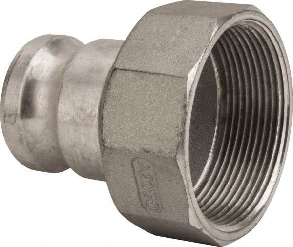 Value Collection - 2" Aluminum Cam & Groove Suction & Discharge Hose Male Adapter Female NPT Thread - Part A, 3" Thread, 1,000 Max psi - Apex Tool & Supply