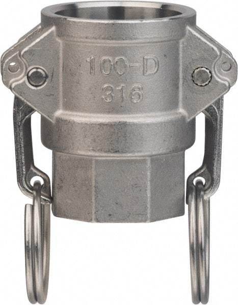 Value Collection - 2" Aluminum Cam & Groove Suction & Discharge Hose Female Coupler Female NPT Thread - Part D, 2" Thread, 1,000 Max psi - Apex Tool & Supply