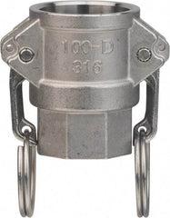 Value Collection - 2" Aluminum Cam & Groove Suction & Discharge Hose Female Coupler Female NPT Thread - Part D, 2" Thread, 1,000 Max psi - Apex Tool & Supply