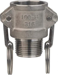 Value Collection - 6" Aluminum Cam & Groove Suction & Discharge Hose Female Coupler Male NPT Thread - Part B, 6" Thread, 300 Max psi - Apex Tool & Supply