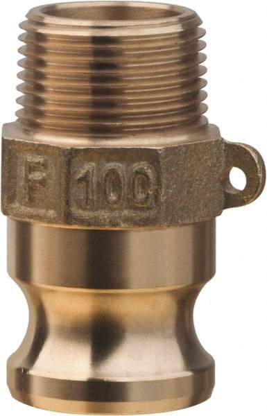 Value Collection - 4" Brass Cam & Groove Suction & Discharge Hose Male Adapter Male NPT Thread - Part F, 4" Thread, 400 Max psi - Apex Tool & Supply