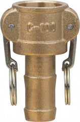 Value Collection - 3" Brass Cam & Groove Suction & Discharge Hose Female Coupler Hose Shank - Part C, 500 Max psi - Apex Tool & Supply