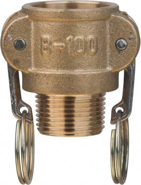 Value Collection - 1-1/2" Brass Cam & Groove Suction & Discharge Hose Female Coupler Male NPT Thread - Part B, 1-1/2" Thread, 1,000 Max psi - Apex Tool & Supply