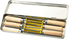 PFERD - 6 Piece Key File Kit Pattern File Set - 4" Long, Medium Coarseness, Set Includes Hand, Flat, Three Square, Square, Half Round, Round - Apex Tool & Supply