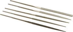 PFERD - 5 Piece Diamond Pattern File Set - 5-1/2" Long, Coarse Coarseness, Set Includes Half Round, Hand, Round, Square, Three Square - Apex Tool & Supply