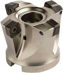Seco - 7 Inserts, 6.2992" Cutter Diam, 0.0787" Max Depth of Cut, Indexable High-Feed Face Mill - 1.5748" Arbor Hole Diam, 0.6457" Keyway Width, 2.4803" High, SCE.. 1206.. Inserts - Apex Tool & Supply