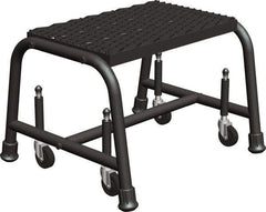 Ballymore - 12" 1 Step Ladder - Rolling Safety Ladder, 450 Lb Capacity, 12" Platform Height, 18" Base Width x 16" Base Depth, Abrasive Mat Tread - Apex Tool & Supply