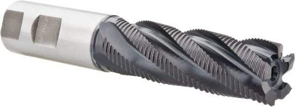 Hertel - 1" Diam, Fine Pitch, 3" LOC, 5 Flute Cobalt Roughing Square End Mill - TiAlN Finish, 5-1/2" OAL, 1" Shank Diam, Single End, 30° Helix - Apex Tool & Supply
