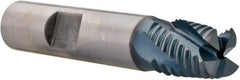 Hertel - 1/4" Diam, Fine Pitch, 1-1/4" LOC, 4 Flute Cobalt Roughing Square End Mill - TiAlN Finish, 3.13" OAL, 3/8" Shank Diam, Single End, 30° Helix - Apex Tool & Supply
