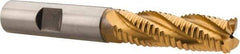 Hertel - 1/2" Diam, Coarse Pitch, 1-5/8" LOC, 4 Flute Cobalt Roughing Square End Mill - TiN Finish, 3-5/8" OAL, 1/2" Shank Diam, Single End, 30° Helix - Apex Tool & Supply