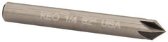 Keo - 1/4" Head Diam, 1/4" Shank Diam, 6 Flute 82° Solid Carbide Countersink - Apex Tool & Supply