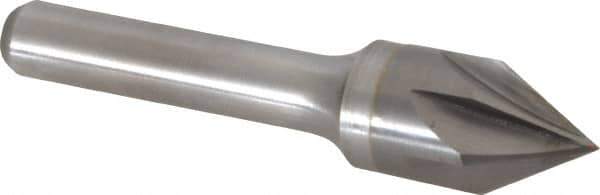 Keo - 5/8" Head Diam, 3/8" Shank Diam, 6 Flute 60° Solid Carbide Countersink - Bright Finish, 2-3/4" OAL, Single End - Apex Tool & Supply
