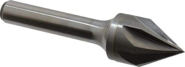 Keo - 3/4" Head Diam, 3/8" Shank Diam, 6 Flute 60° Solid Carbide Countersink - Bright Finish, 2-3/4" OAL, Single End - Apex Tool & Supply