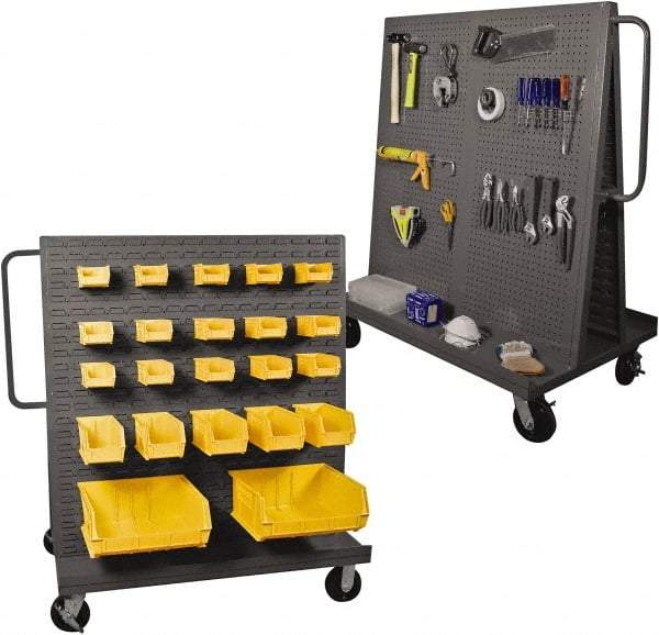 Durham - 2,000 Lb Capacity Steel A-Frame Truck - Steel Deck, 48" OAW, Phenolic Casters - Apex Tool & Supply
