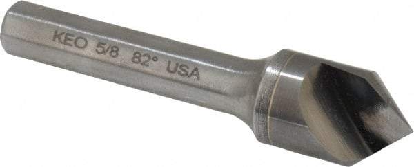 Keo - 5/8" Head Diam, 3/8" Shank Diam, 1 Flute 82° Solid Carbide Countersink - Bright Finish, 2-3/4" OAL, Single End - Apex Tool & Supply