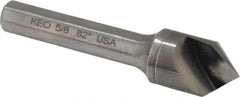 Keo - 5/8" Head Diam, 3/8" Shank Diam, 1 Flute 82° Solid Carbide Countersink - Bright Finish, 2-3/4" OAL, Single End - Apex Tool & Supply