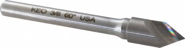 Keo - 3/8" Head Diam, 1/4" Shank Diam, 1 Flute 60° Solid Carbide Countersink - Apex Tool & Supply