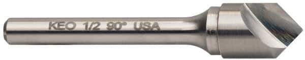 Keo - 1-1/4" Head Diam, 3/4" Shank Diam, 1 Flute 82° Solid Carbide Countersink - Bright Finish, 3-1/4" OAL, Single End - Apex Tool & Supply