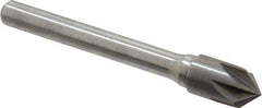 Keo - 3/8" Head Diam, 1/4" Shank Diam, 6 Flute 90° Solid Carbide Countersink - Bright Finish, 2-5/8" OAL, Single End - Apex Tool & Supply