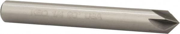Keo - 1/4" Head Diam, 1/4" Shank Diam, 6 Flute 90° Solid Carbide Countersink - Apex Tool & Supply