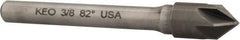 Keo - 3/8" Head Diam, 1/4" Shank Diam, 6 Flute 82° Solid Carbide Countersink - Bright Finish, 2-5/8" OAL, Single End - Apex Tool & Supply