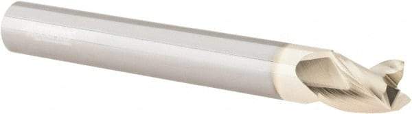 Accupro - 1/2", 3 Flute, Single End, Solid Carbide, 0.02" Corner Radius End Mill - 4" OAL, 37° Helix, Right Hand Flute, 5/8" LOC, Right Hand Cut - Apex Tool & Supply