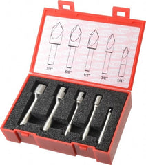 Keo - 5 Piece, 1/4 to 3/4" Head Diam, 90° Included Angle, Single End Countersink Set - Apex Tool & Supply