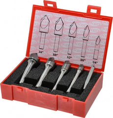Keo - 5 Piece, 1/4 to 3/4" Head Diam, 82° Included Angle, Single End Countersink Set - Apex Tool & Supply