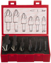 Keo - 7 Piece, 1/4 to 1" Head Diam, 120° Included Angle, Single End Countersink Set - Apex Tool & Supply