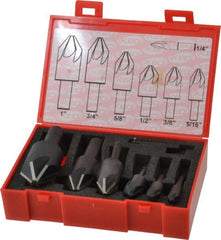 Keo - 7 Piece, 1/4 to 1" Head Diam, 82° Included Angle, Single End Countersink Set - Apex Tool & Supply