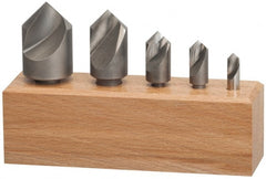 Keo - 5 Piece, 1/4 to 1" Head Diam, 60° Included Angle, Single End Countersink Set - Apex Tool & Supply