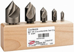 Keo - 5 Piece, 1/4 to 1" Head Diam, 82° Included Angle, Single End Countersink Set - Apex Tool & Supply