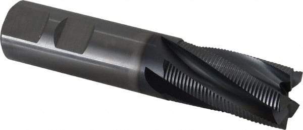 Kennametal - 25mm Diam, Fine Pitch, 44.5mm LOC, 5 Flute Solid Carbide Corner Chamfer Roughing End Mill - AlTiN Finish, 121mm OAL, 25mm Shank Diam, Centercutting, 20° Helix - Apex Tool & Supply