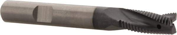 Kennametal - 8mm Diam, Fine Pitch, 16mm LOC, 3 Flute Solid Carbide Corner Chamfer Roughing End Mill - AlTiN Finish, 63mm OAL, 8mm Shank Diam, Centercutting, 20° Helix - Apex Tool & Supply