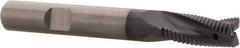 Kennametal - 8mm Diam, Fine Pitch, 16mm LOC, 3 Flute Solid Carbide Corner Chamfer Roughing End Mill - AlTiN Finish, 63mm OAL, 8mm Shank Diam, Centercutting, 20° Helix - Apex Tool & Supply
