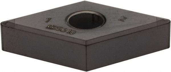 Kennametal - DNGM432 CB2 Grade KB5610 PCBN Turning Insert - TiAlN Finish, 55° Diamond, 1/2" Inscr Circle, 3/16" Thick, 1/32" Corner Radius - Apex Tool & Supply