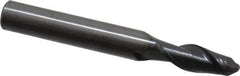 OSG - 9/32" Diam, 3/4" LOC, 2 Flute Solid Carbide Ball End Mill - TiAlN Finish, Single End, 2-1/2" OAL, 5/16" Shank Diam, Spiral Flute - Apex Tool & Supply