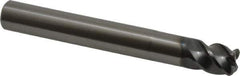 OSG - 3/8", 4 Flute, Single End, Solid Carbide, 0.06" Corner Radius End Mill - 3" OAL, 45° Helix, Right Hand Flute, 3/8" LOC, Right Hand Cut, 1" Extended Reach - Apex Tool & Supply
