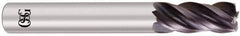 OSG - 1", 4 Flute, Single End, Solid Carbide, 0.06" Corner Radius End Mill - 4" OAL, Right Hand Flute, 1-1/2" LOC, Right Hand Cut - Apex Tool & Supply