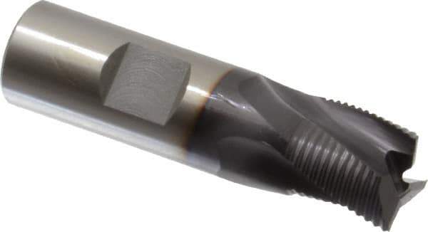 OSG - 3/4" Diam, Fine Pitch, 3/4" LOC, 3 Flute Cobalt Corner Chamfer Roughing End Mill - TiAlN Finish, 2-7/8" OAL, 3/4" Shank Diam, Single End, Centercutting, 30° Helix - Apex Tool & Supply