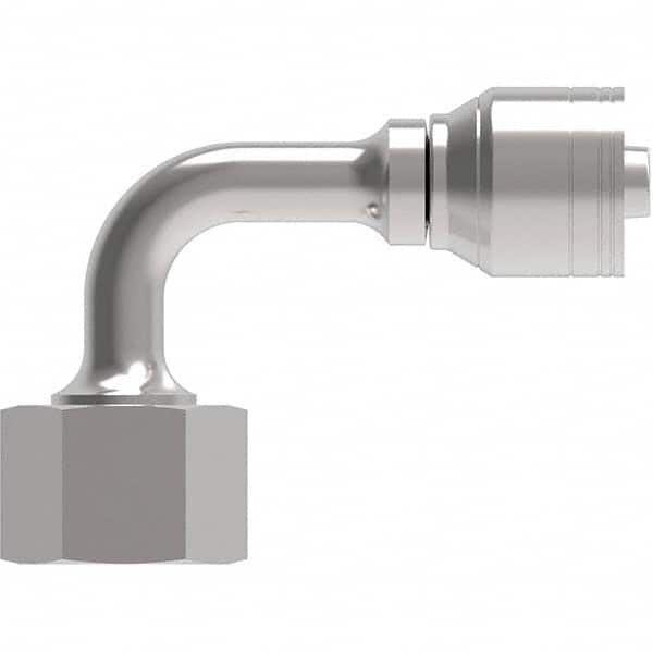 Eaton - Hydraulic Hose Fittings & Couplings Type: Female ORS Swivel Short Drop 90 Elbow Hose Diameter: 13/16 (Inch) - Apex Tool & Supply