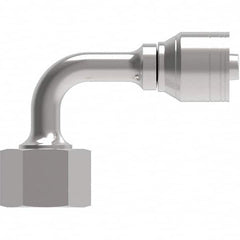 Eaton - Hydraulic Hose Fittings & Couplings Type: Female ORS Swivel Short Drop 90 Elbow Hose Diameter: 9/16 (Inch) - Apex Tool & Supply