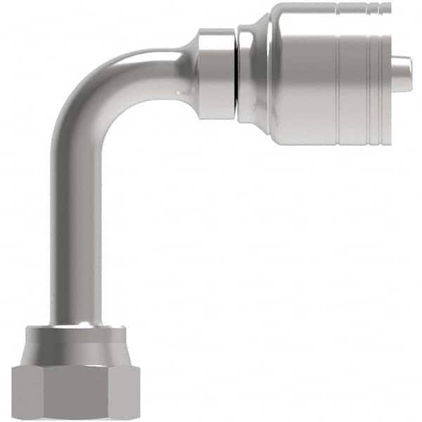 Eaton - Hydraulic Hose Fittings & Couplings Type: Female ORS Swivel Long Drop 90 Elbow Hose Diameter: 9/16 (Inch) - Apex Tool & Supply