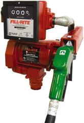 Tuthill - 23 GPM, 1" Hose Diam, AC High-Flow Tank Pump with Automatic Nozzle & 901 Meter - 1-1/4" Inlet, 1" Outlet, 115 Volts, 18' Hose Length, 1/3 hp - Apex Tool & Supply