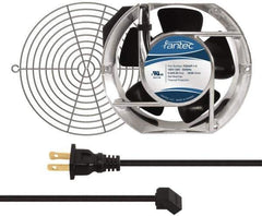 Made in USA - 115 Volts, AC, 240 CFM, Oval Tube Axial Fan Kit - 0.46 Amp Rating, 151mm High x 172mm Wide x 51mm Deep, Includes Fan, Fan Guard, Fan Cord - Apex Tool & Supply