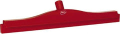 Vikan - 20" Rubber Blade Floor Squeegee - Double Edge, Red, Plastic Holder - Apex Tool & Supply