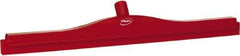 Vikan - 24" Rubber Blade Floor Squeegee - Double Edge, Red, Plastic Holder - Apex Tool & Supply