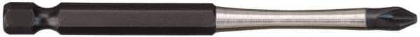 Milwaukee Tool - #2 Phillips Screwdriver Bit - 1/4" Hex Drive, 3-1/2" OAL - Apex Tool & Supply