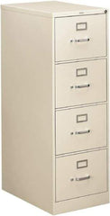 Hon - 18-1/4" Wide x 52" High x 26-1/2" Deep, 4 Drawer Vertical File - Steel, Light Gray - Apex Tool & Supply