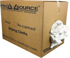 PRO-SOURCE - Cotton Reclaimed Rags - White, Sheeting, Lint Free, 50 Lbs. at 3 to 5 per Pound, Box - Apex Tool & Supply